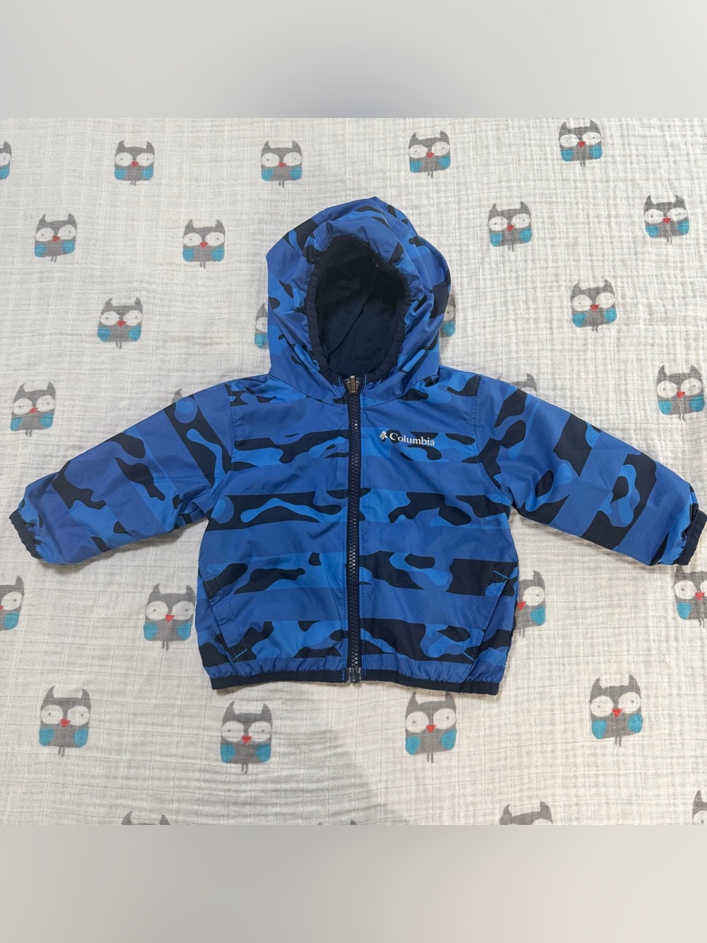 Columbia Baby Reversible Blue Camo Hooded Jacket 6–12M